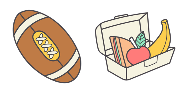 School Football Ball & Lunch Box Cursor