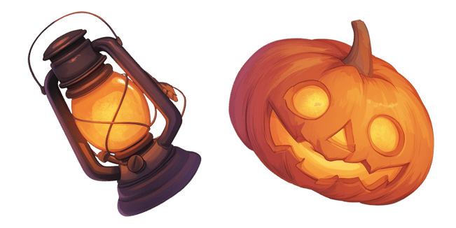 Vintage Gas Lamp & Halloween Pumpkin Cursor