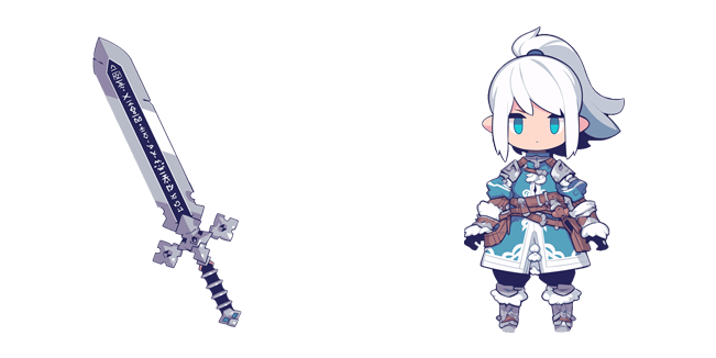 Chibi Knight Girl & Sword Cursor