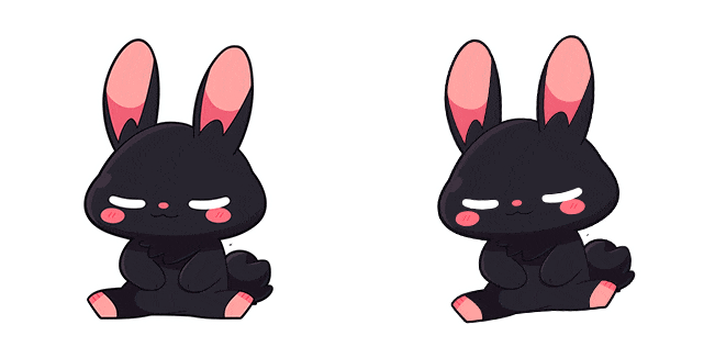 Cute Black Bunny Animated Cursor