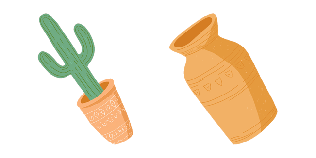 Desert Cactus Clay Pot & Terracotta Vase Cursor