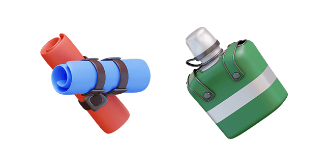 Sleeping Mat & Camping Bottle 3D Cursor
