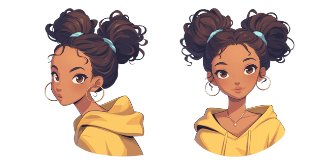 Cute Baddie Girl Cartoon Cursor
