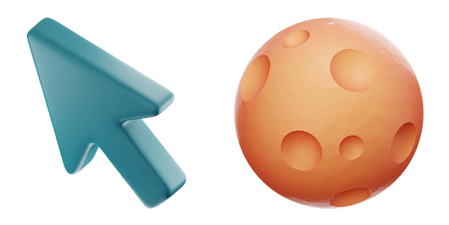 Blue Arrow & Orange Moon 3D Cursor