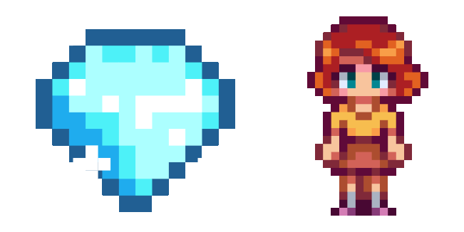Stardew Valley Penny & Diamond Pixel Animated Cursor