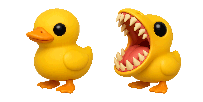 Cute & Furious Yellow Duck Animated Cursor