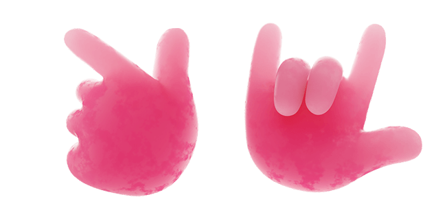 Pink & Rock Velvet Hand Gesture 3D Cursor