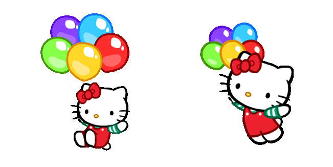 Hello Kitty & Balloons Animated Cursor