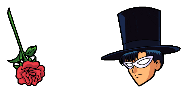 Sailor Moon Tuxedo Mask & Rose Animated Cursor