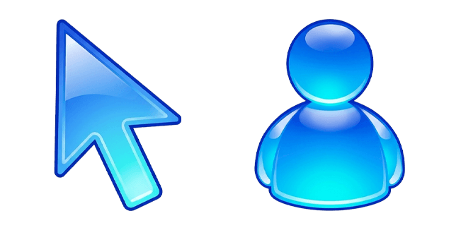 Frutiger Aero Blue Arrow & User Icon Cursor