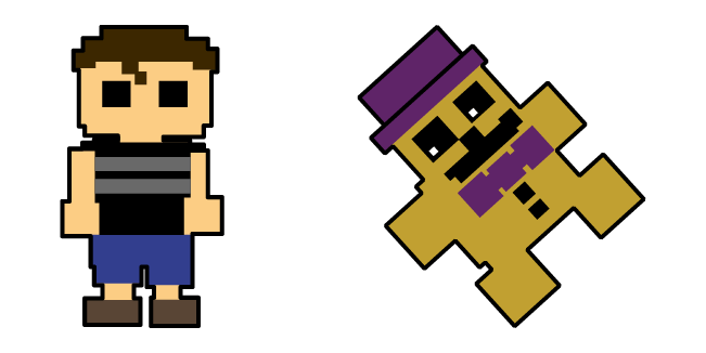 FNaF Crying Child & Fredbear Pixel Cursor