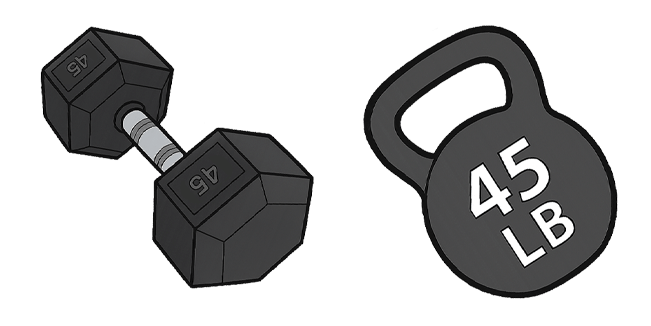 45 LB Dumbbell & Kettlebell Cursor