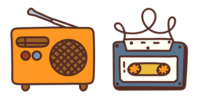 Art Hoe Aesthetic Radio & Cassette Tape Cursor