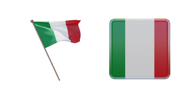Italian Republic Flag 3D Cursor