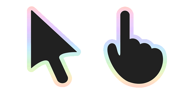Black & Pastel Rainbow Stroke Gradient Animated Cursor