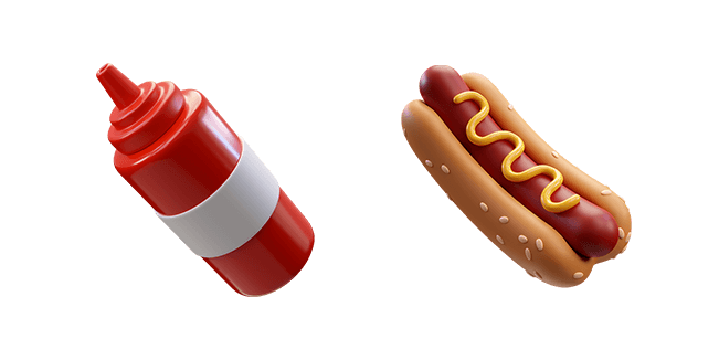 Ketchup & Hot-Dog 3D Cursor