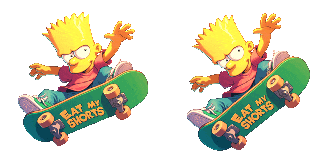 The Simpsons Bart on Skateboard Animated Cursor