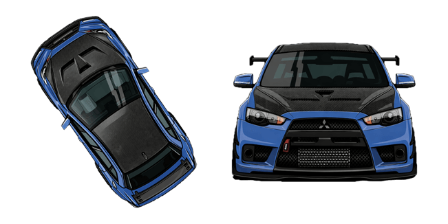 Blue Mitsubishi Lancer Evolution X Cursor