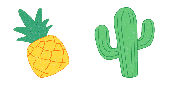 Cute Pineapple & Cactus Cursor