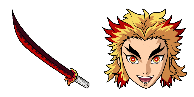 Demon Slayer Rengoku & Nichirin Sword Animated Cursor
