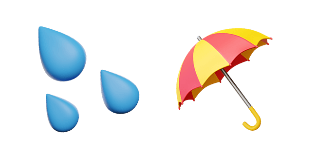 Fall Rain Drops & Umbrella 3D Cursor