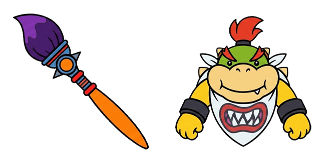 Super Mario Bowser Jr & Paintbrush Cursor