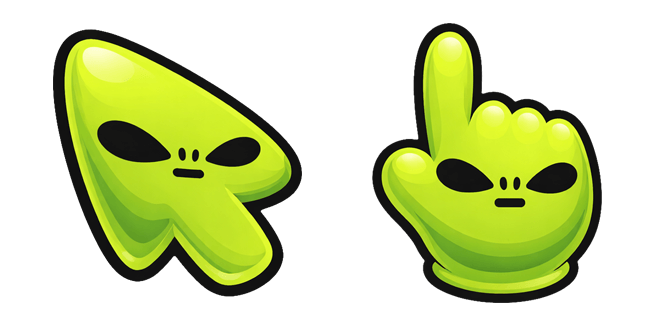 Funny Green Alien Face Cursor