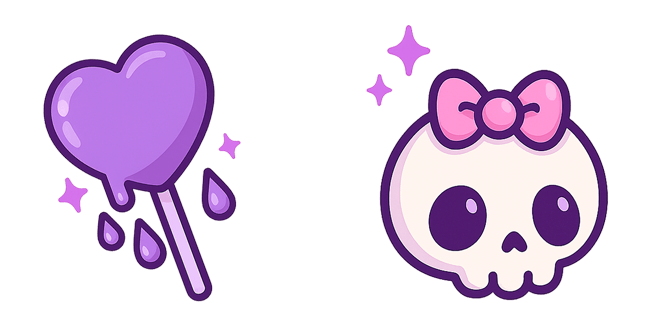 Halloween Kawaii Skull & Candy Cursor