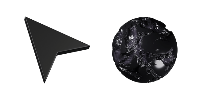 Black Arrow & Orb 3D Cursor