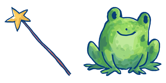 Adorable Frog Smile & Fairy Star Wand Cursor