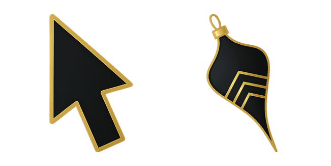Black & Gold Elegant Christmas Tree Ornament Cursor