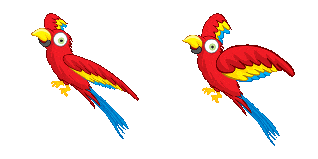 Red Parrot Flying Animated Cursor