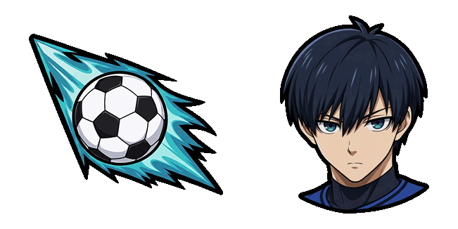 Blue Lock Rin Itoshi & Soccer Ball Animated Cursor
