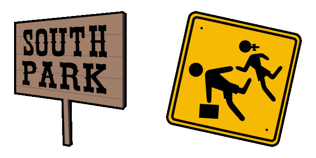 South Park Road Sign Animated Cursor