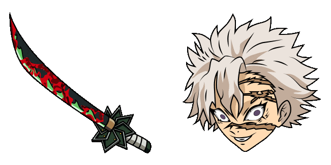 Demon Slayer Sanemi & Green Nichirin Sword Animated Cursor