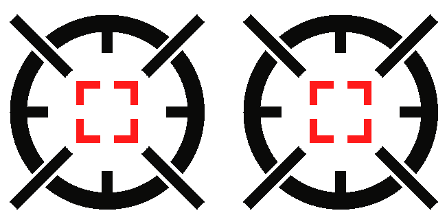 Tactical Black Red-Target Crosshair Animated Cursor