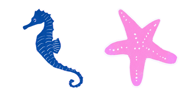 Pink Starfish & Blue Seahorse Cursor