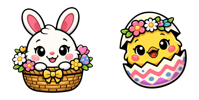 Easter Cute Bunny & Chick Cursor