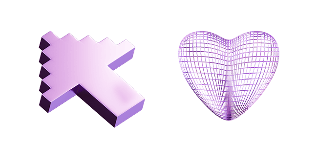 Abstract Arrow & Heart 3D Cursor