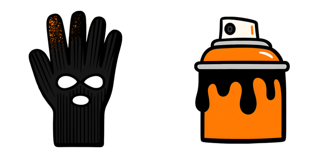 Graffiti Balaclava Glove & Can Cursor