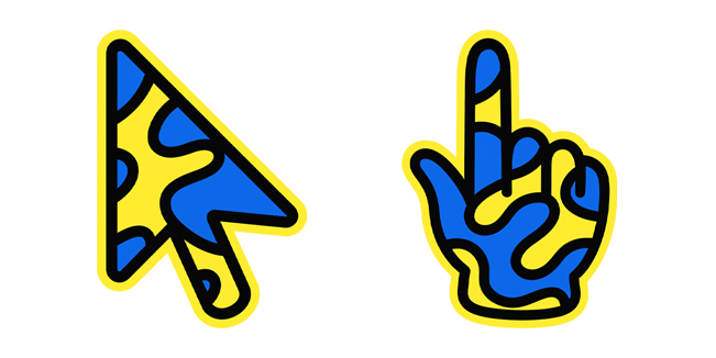 Blue Yellow Camo Cursor