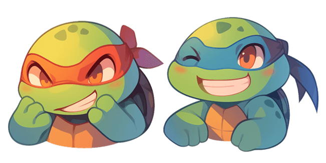 Teenage Mutant Ninja Turtles Chibi Raphael & Leonardo Cursor