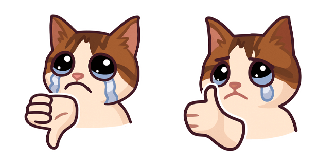 Crying Cat Thumbs Up & Down Cursor