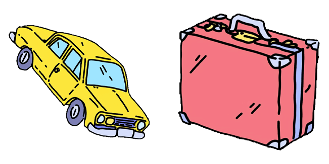 Yellow Cab & Pink Suitcase Cursor