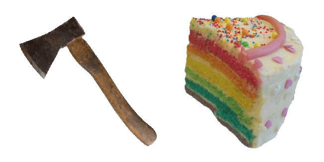 Weirdcore Aesthetic Axe & Cake Cursor