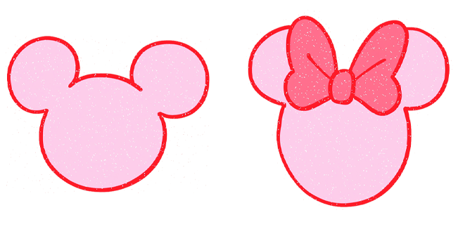 Pink Glitter Mickey & Minnie Head Cursor