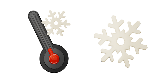 Black Thermometer & Snowflake 3D Cursor