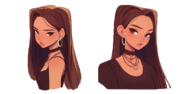 Charming Baddie Cartoon Girl Cursor