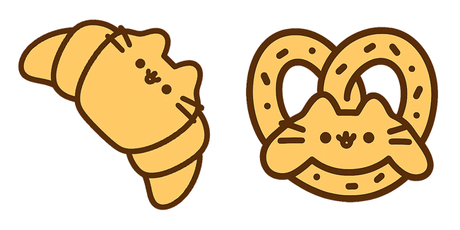 Pusheen Croissant & Pretzel Cursor