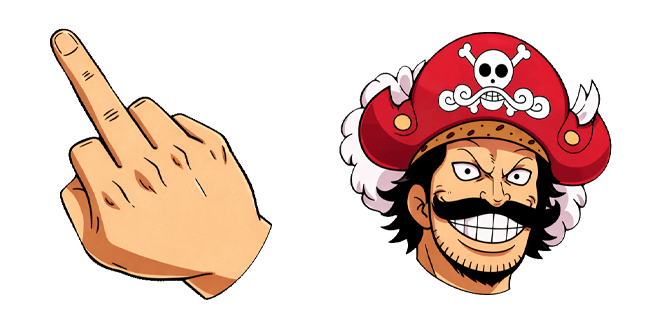 One Piece Gol D. Roger Face & Middle Finger Cursor